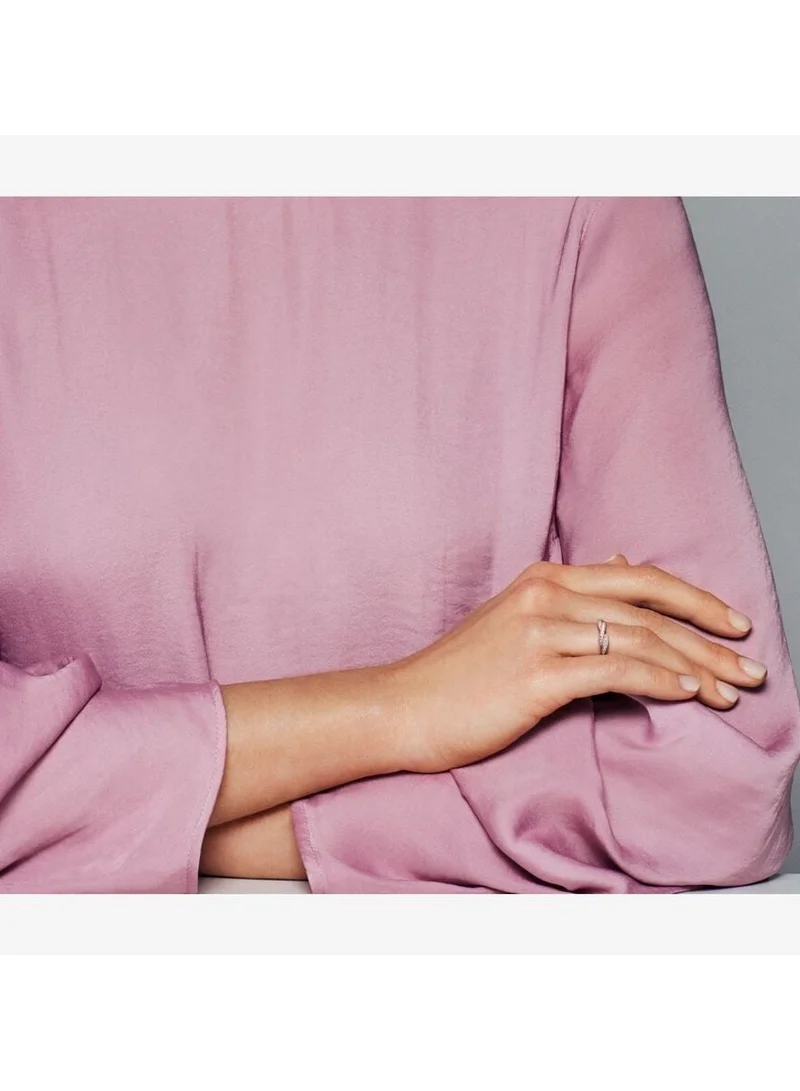 باندورا خاتم مطلي بالذهب الوردي عيار  مزين بالزركونيا الشفاف مقاس