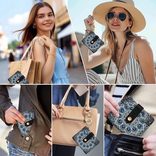Jogjam Mandala Rfid Ladies Wallet, Small Slim Thin Compact Credit Card Women Wallet, PU Leather Bifold Cash Zipper Coin Pocket ID Window for Female - Image 2