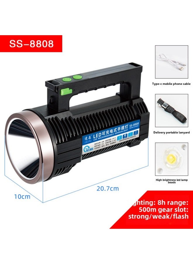 كشاف ضوئي قوي قابل لإعادة الشحن وعالي الطاقة ومحمول ببطارية ليثيوم للتحكم في الفيضانات ودوريات الطوارئ الخارجية ومصباح التعدين - اللون: 8888A Endurance 12h 1000 m - Image 5