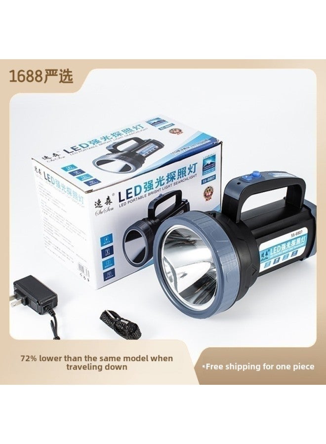 كشاف ضوئي قوي قابل لإعادة الشحن وعالي الطاقة ومحمول ببطارية ليثيوم للتحكم في الفيضانات ودوريات الطوارئ الخارجية ومصباح التعدين - اللون: 8888A Endurance 12h 1000 m - Image 3