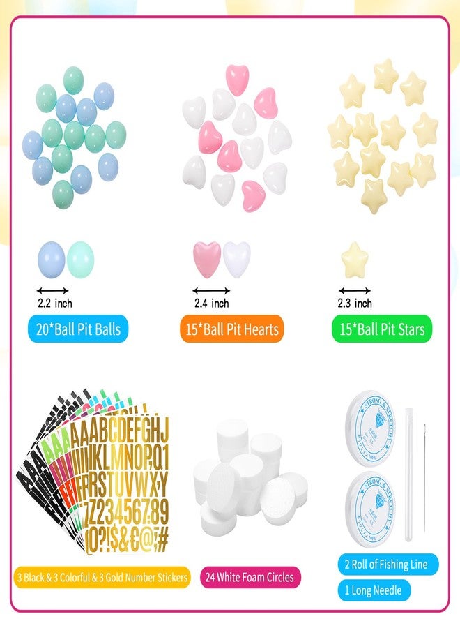 Heopeis DIY Giant Friendship Bracelet Birthday Banner in My Birthday Era Banner Famous Singer Customizable Banner Garland Decor Foam Circles Ball Plastic Balls Stars Hearts DIY Supplies(Macaron) - Image 5