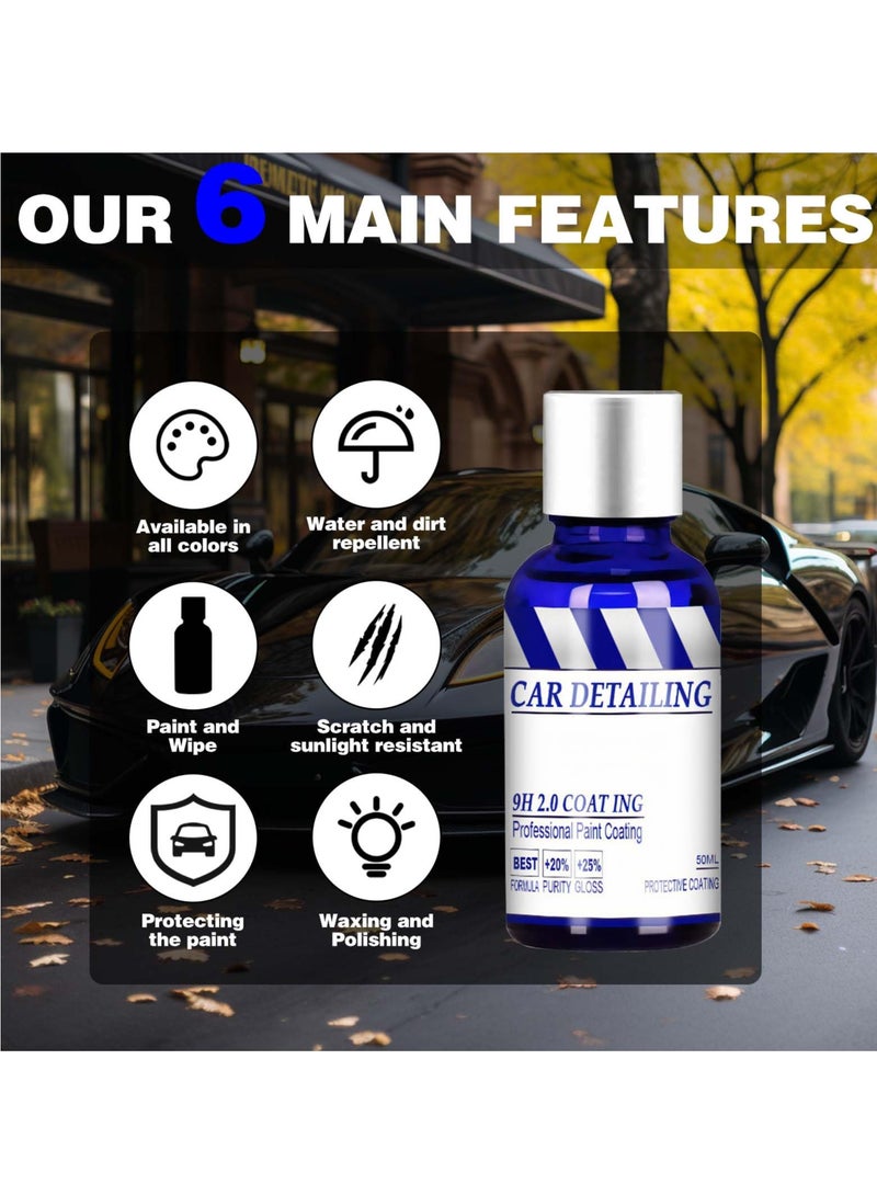 Excefore Ceramic Coating for Cars, High Gloss Ceramic Car Coating Kit, Car Detailing Kit, Car Paint Scratch Repair, Water Spot Remover for Cars, Anti-scratch Car Polish Exterior Care Paint Sealant (1Pcs) - Image 2