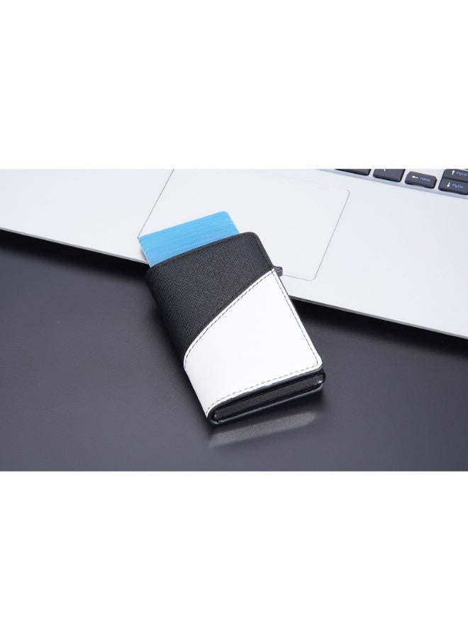 baellerry Men's Color Card Bag Side Push RFID Aluminum Box Card Holder Anti-magnetic Anti-theft Brush Bank Card Sleeve  - Image 3