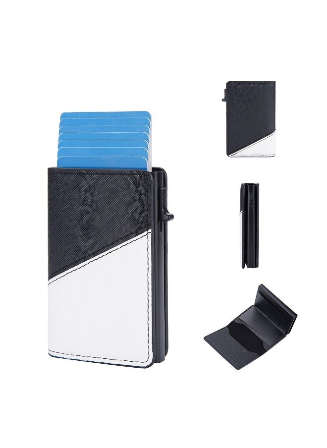 baellerry Men's Color Card Bag Side Push RFID Aluminum Box Card Holder Anti-magnetic Anti-theft Brush Bank Card Sleeve  - Image 1