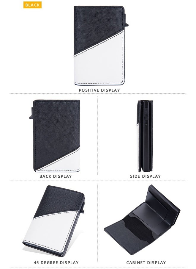 baellerry Men's Color Card Bag Side Push RFID Aluminum Box Card Holder Anti-magnetic Anti-theft Brush Bank Card Sleeve  - Image 2