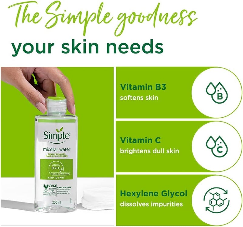 Simple Micellar Cleansing Water, 200ML - Image 4