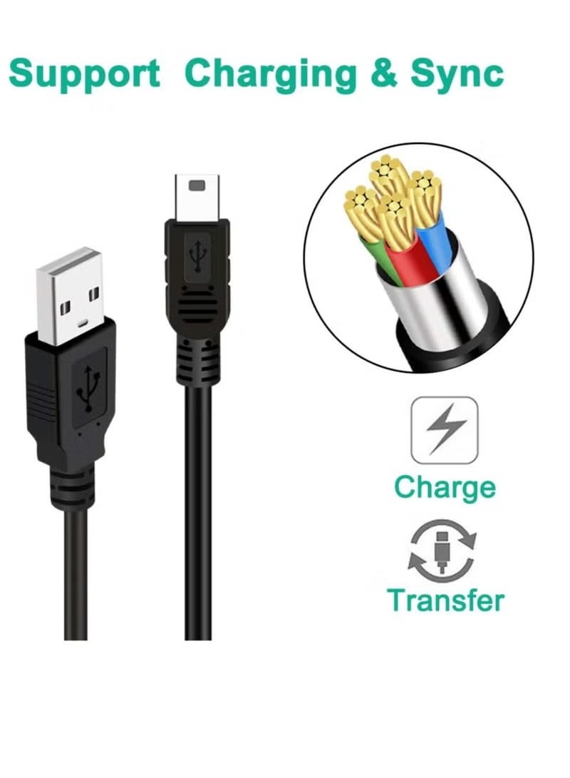 PS3 Charger Cable, 2m PS3 Controller Charging Cord,Mini USB Cable for Playstation 3 Controller,DualShock 3 SIXAXIS,PS3 Slim Data Mini-B Charger Wire PS 3 Move,TI84 Plus CE,PS3 Charging Cables - Image 3