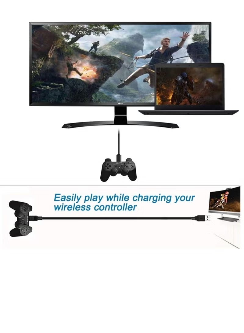 PS3 Charger Cable, 2m PS3 Controller Charging Cord,Mini USB Cable for Playstation 3 Controller,DualShock 3 SIXAXIS,PS3 Slim Data Mini-B Charger Wire PS 3 Move,TI84 Plus CE,PS3 Charging Cables - Image 5