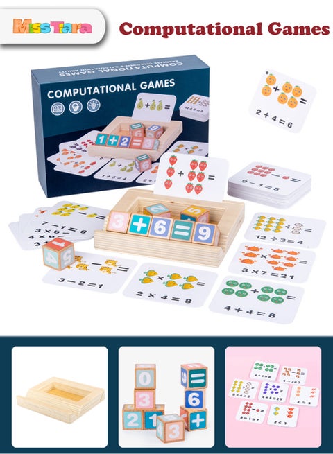 Wooden Early Education Enlightenment Colorful Numerical Computational Building Blocks Combine Education with Fun