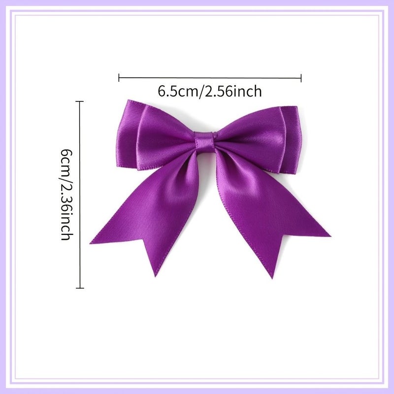 6 Piece Light Blue Satin Double Layer Tail Bows for Gift Wrapping Craft Headwear Clothing Ribbon and Holiday Decoration - Image 3