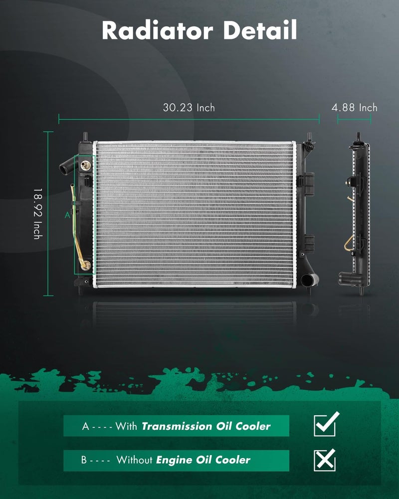 SCITOO 13333 Radiator Fit 2011-2013 for Hyundai for Elantra 1.8L 2011-2012 for Hyundai for Elantra 2.0L 2013 for Hyundai for Elantra Coupe 1.8L 2013 for Hyundai for Elantra GT 1.8L - Image 2