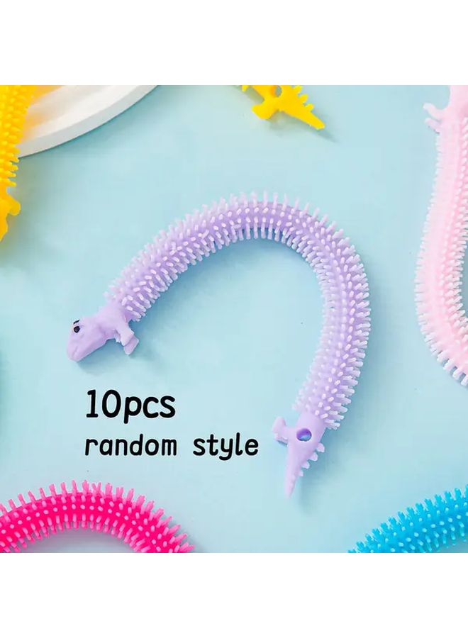 10pcs Random Dinosaur Stretch Noodle Toys Sensory Fidget Stress Ball Party Favors - Image 1
