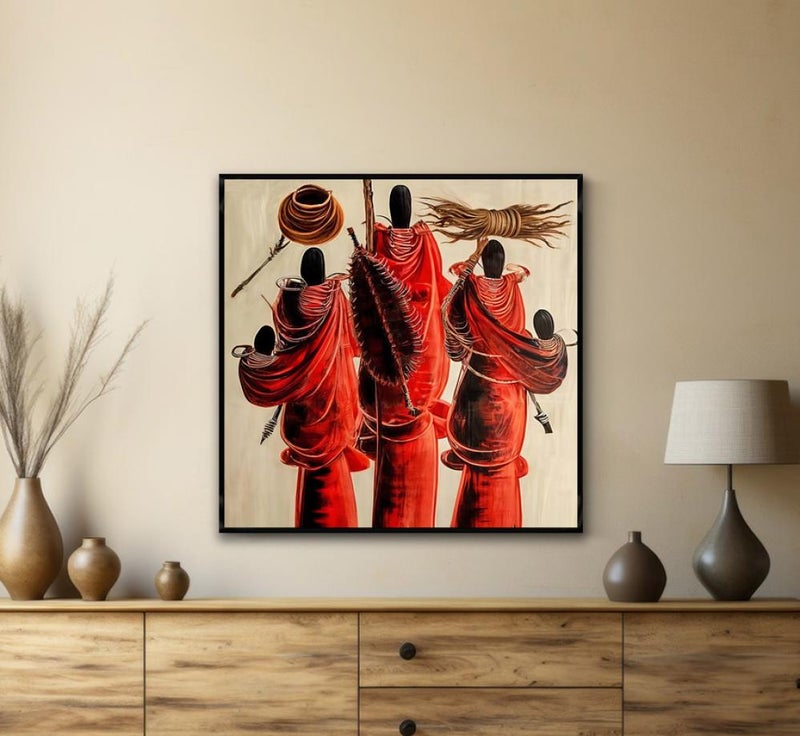 ماركتنا لوحة قماشة بتصميم أشخاص مع برواز مجوف بمقاس 50×50 سم - Image 3