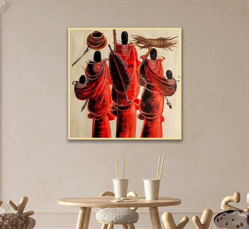 ماركتنا لوحة قماشة بتصميم أشخاص مع برواز مجوف بمقاس 50×50 سم - Image 2