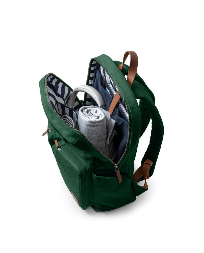 DailyObjects Forest Green Field Backpack (20L)| Casual Laptop Bag with Luggage Sleeve | Unisex Travel Backpack | Durable Canvas Material | Zippered Compartments with Pockets - Image 4