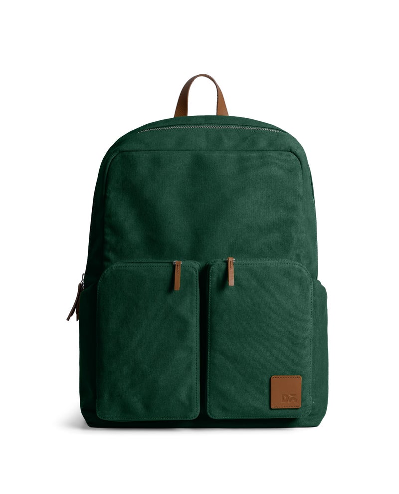 DailyObjects Forest Green Field Backpack (20L)| Casual Laptop Bag with Luggage Sleeve | Unisex Travel Backpack | Durable Canvas Material | Zippered Compartments with Pockets - Image 1