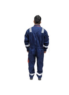 POWER Protective Coverall – Navy, Durable & Comfortable Full Body Coverall – Ideal for Industrial & Construction Use – Size-L  - Image 2