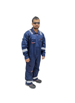 POWER Protective Coverall – Navy, Durable & Comfortable Full Body Coverall – Ideal for Industrial & Construction Use – Size-L  - Image 3