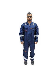 POWER Protective Coverall – Navy, Durable & Comfortable Full Body Coverall – Ideal for Industrial & Construction Use – Size-L  - Image 4