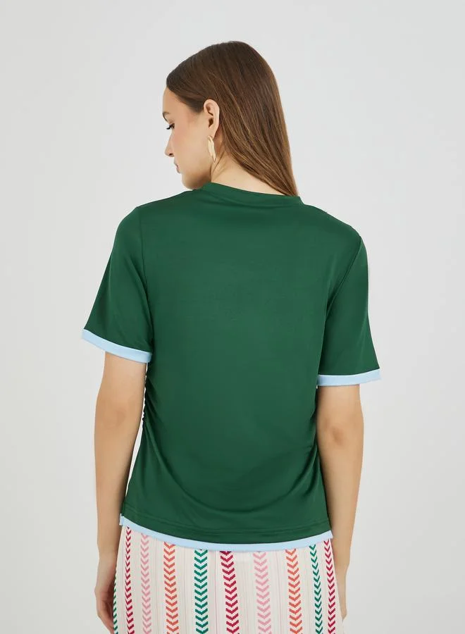 Take Two Take Two Color Block Side Ruched Detail T-Shirt