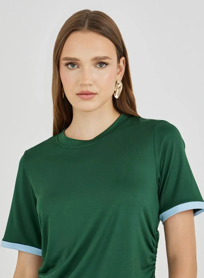 Take Two Take Two Color Block Side Ruched Detail T-Shirt