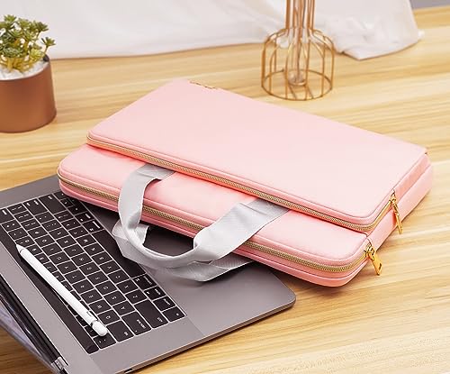 KIZUNA Laptop Sleeve Case 13 Inch Computer Carrying Handbag for 14" MacBook Pro M3 2023/M2 M1 Max /13.6" New MacBook Air M2/14 Lenovo ThinkPad X1 Carbon/Yoga C740 S740 C930/14 IdeaPad Flex 5i, Pink - Image 5