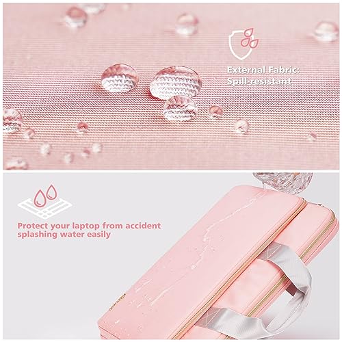 KIZUNA Laptop Sleeve Case 13 Inch Computer Carrying Handbag for 14" MacBook Pro M3 2023/M2 M1 Max /13.6" New MacBook Air M2/14 Lenovo ThinkPad X1 Carbon/Yoga C740 S740 C930/14 IdeaPad Flex 5i, Pink - Image 3