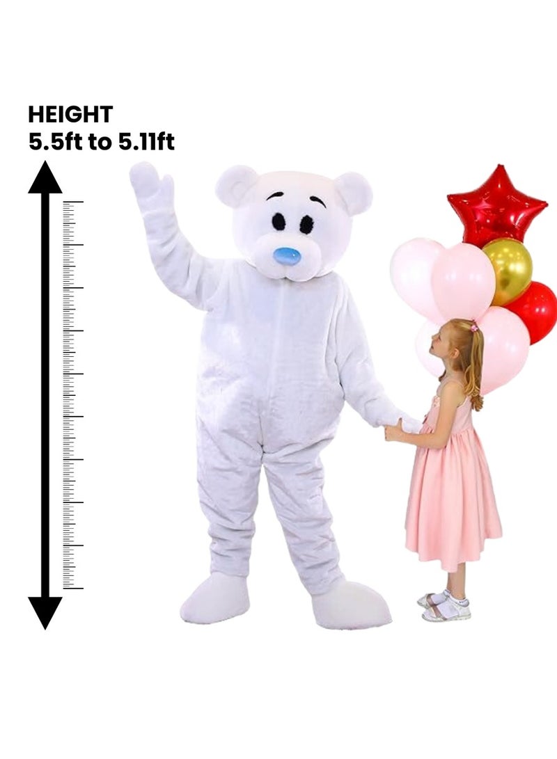 Carnival Mascot Carnival Mascot Vinki Bear Costume, Full Body Adult Size Bear Mascot, 1 Size For All Handmade From Premium Quality Materials, Mascot Uniforms Perfect for Kids, Halloween, & Parties, White  - Image 2