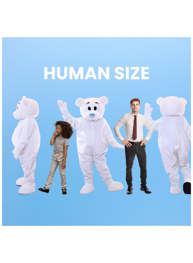 Carnival Mascot Carnival Mascot Vinki Bear Costume, Full Body Adult Size Bear Mascot, 1 Size For All Handmade From Premium Quality Materials, Mascot Uniforms Perfect for Kids, Halloween, & Parties, White  - Image 5
