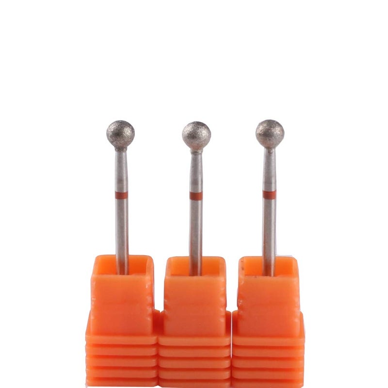 MZCMSL 3pcs 5mm Ball Head Cuticle Clean Drill Bits Diamond Burrs Nail Bits for Manicure and Pedicure