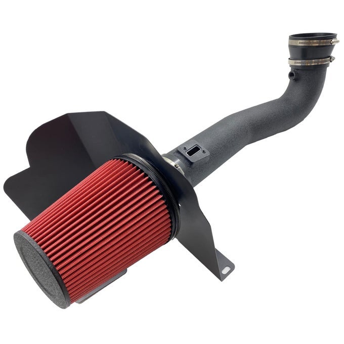 4Inch Cold Air Intake Kit With Heat Shield Filter Compatible For Silverado 1500 1418 Sierra 1500 1418 For Cadillac Escalade Suburban Yukon Tahoe 1520 53L 62L V8 Black Tube Red Filter
