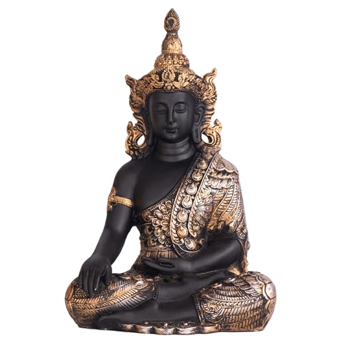 The Advitya Buddha Idol for Home Decor Items|Buddh/Gautam Buddha/Shakyamuni Statue Figurine Showpiece for House Warming Birthday Corporate Gift|Home Decoration Items for Living Room (Golden & Black) - Image 5