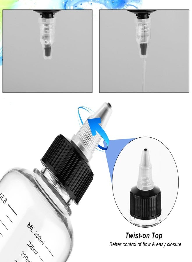 COMNICO 4 Pack Applicator Bottle for Hair, 8.5oz Soft Squeeze Empty Oil Dispenser Hair Color Applicator Root Hair Dye PET Plastic Refillable Bottles for Salon Sylist with Graduated Scale and Twist Top - Image 5