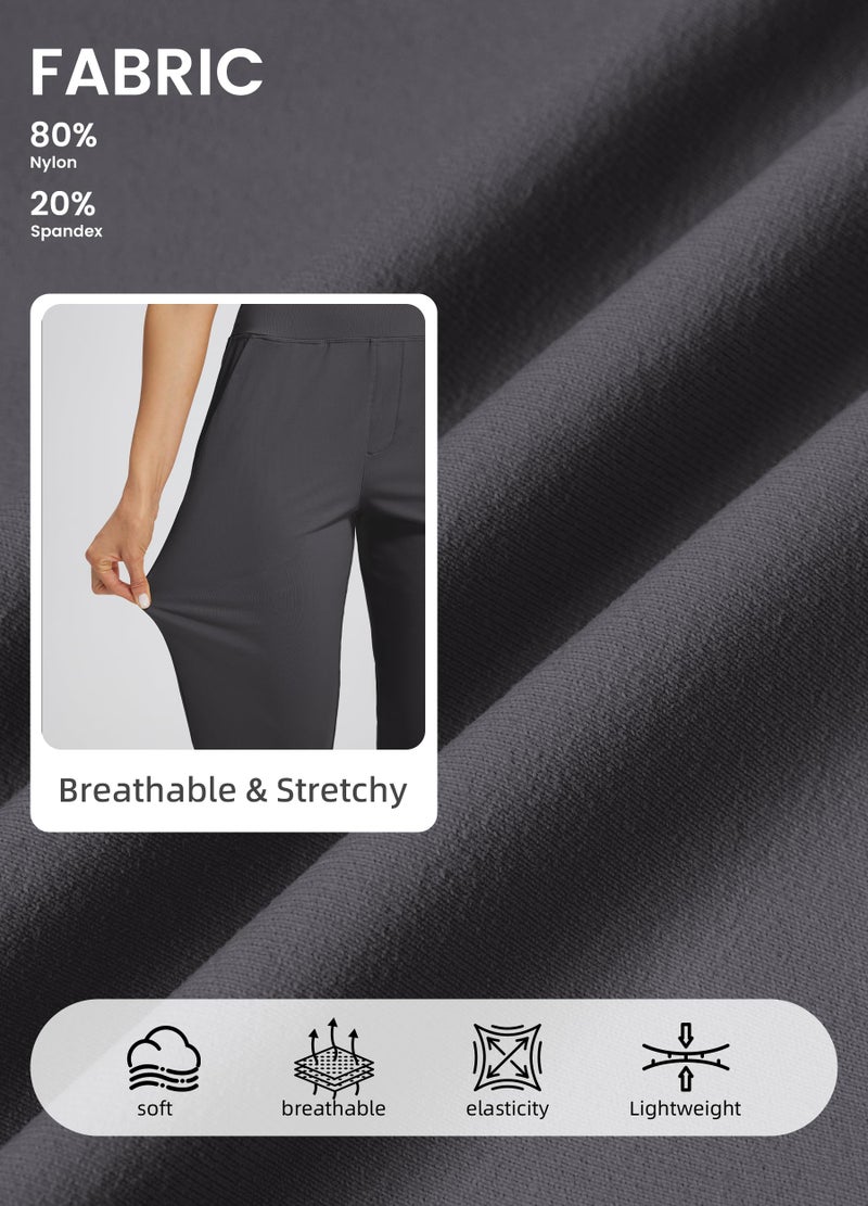 Libin Women's Pants with 4 Pockets Golf Pants 25''High Waisted Stretchy Ankle Pant for Travel Casual Athletic Busniess Work Dark Grey L - Image 5