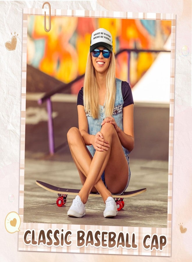 JaGely Trucker Hat for Women Trucker Hat Joke Baseball Cap Classic Adjustable Cap for Women Men Gifts(Might Be Water Might Be Vodka,Black) - Image 5