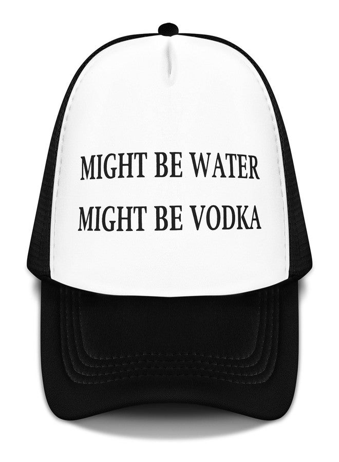 JaGely Trucker Hat for Women Trucker Hat Joke Baseball Cap Classic Adjustable Cap for Women Men Gifts(Might Be Water Might Be Vodka,Black) - Image 1