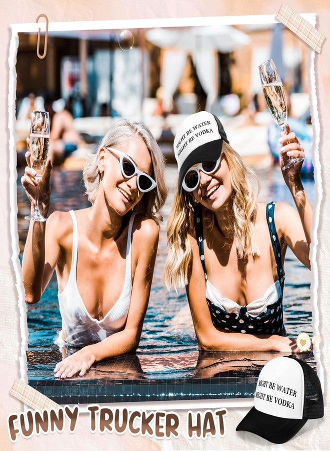 JaGely Trucker Hat for Women Trucker Hat Joke Baseball Cap Classic Adjustable Cap for Women Men Gifts(Might Be Water Might Be Vodka,Black) - Image 3
