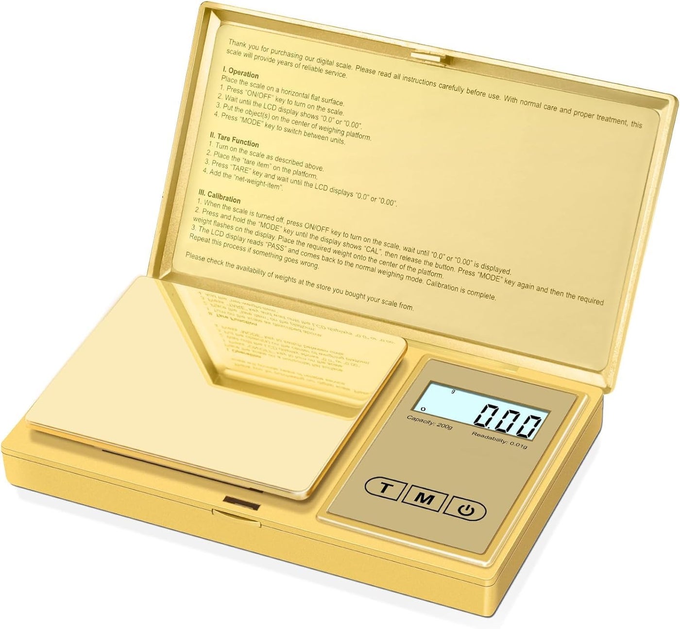 Cason Digital Pocket Scale for Gold Jewellery Portable Mini Weighing Machine with 001G to 200G Precision Small Grams Measuring Scale for Jewellery with Auto Calibration Tare FunctionGold