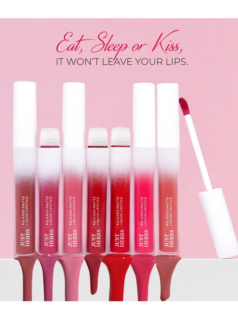 جاست هيربز أحمر شفاه سائل مطفي مريح من جست هيربز، 4 مل ريجال روبي - Image 4