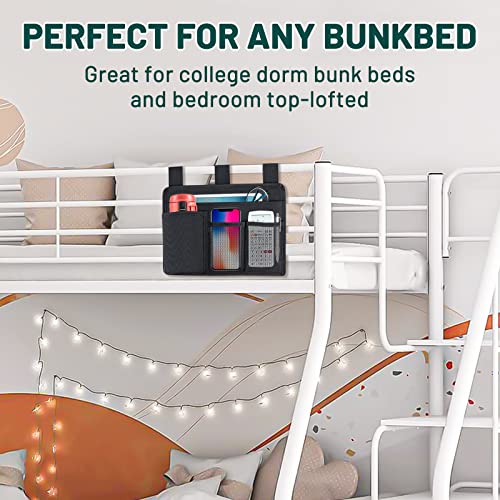 AKAYOK Bedside Caddy Organizer - Bed Organizer Caddy for Remotes Control Phone Glasses Magazines Tablets Accessories - Wheelchair Bag for Hospital Home Office Dorm Room (4 pocket) - Image 4