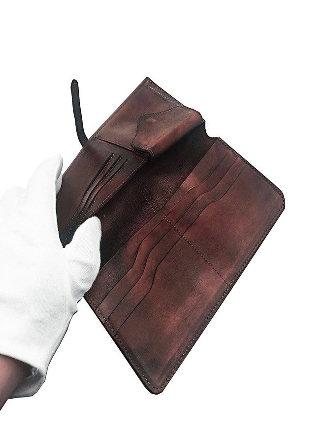 LETEULO Wallets for Women Genuine Leather Card Organizer Dip Dye Coin Purse Ladies Ultrathin Wallets(879,Coffee) - Image 5