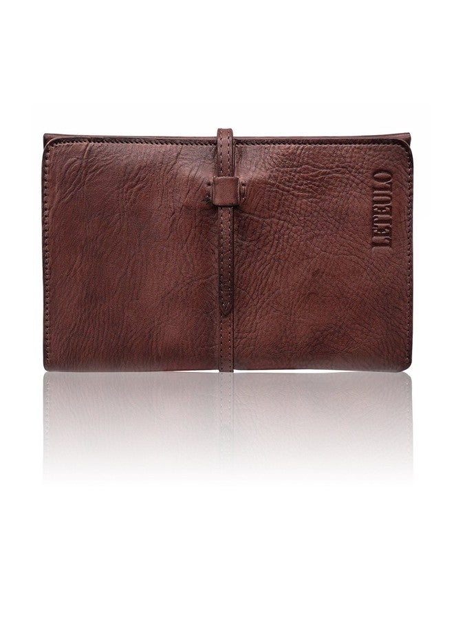 LETEULO Wallets for Women Genuine Leather Card Organizer Dip Dye Coin Purse Ladies Ultrathin Wallets(879,Coffee) - Image 1