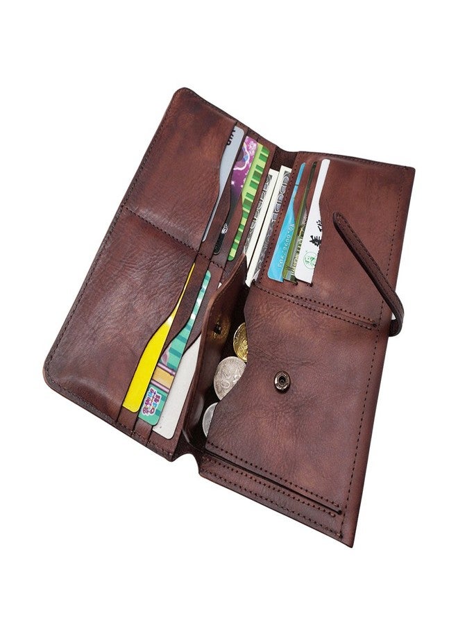 LETEULO Wallets for Women Genuine Leather Card Organizer Dip Dye Coin Purse Ladies Ultrathin Wallets(879,Coffee) - Image 2