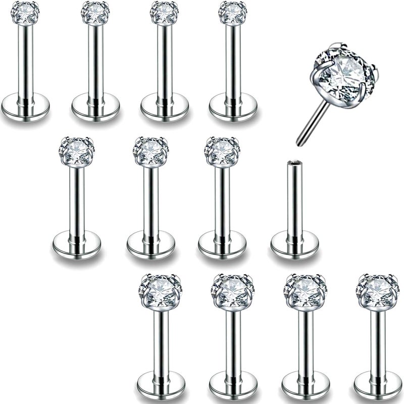 PunkTracker 16g/18g/20g Threadless Lip Rings Tragus Earrings Surgical Steel Helix Conch Cartilage Earrings Monroe Piercing Jewelry for Women Men Labret Studs - Image 1