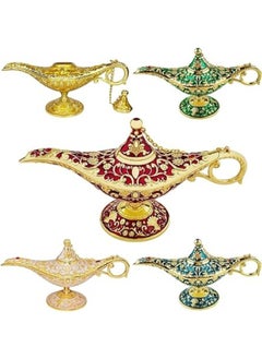 Lukadah Aladdin Genie Lamp Chirag Vintage Magic Wishing Light Arabian Costume Props Wedding Table Festival Metal Craft Tabletop Decor Crafts for Home Decoration & Gift for Party Anniversary Birthday (White)  - Image 5