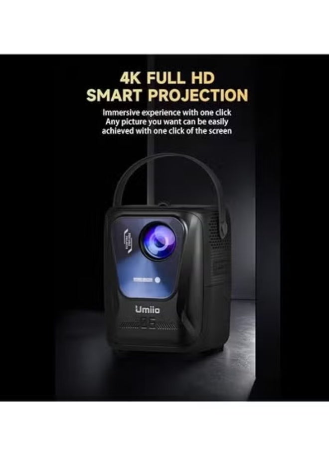Umiio بروجيكتور الألعاب الذكي Umiio Q4 Pro 4K LED – بروجيكتور مسرح منزلي محمول وألعاب مع وحدتي تحكم لاسلكيتين، واي فاي 5G، بلوتوث، مدخلات HDMI/USB/SD – شاشة قابلة للتعديل من 50 إلى 150 بوصة – متوافق مع أندرويد، iOS والكمبيوتر الشخصي - Image 4