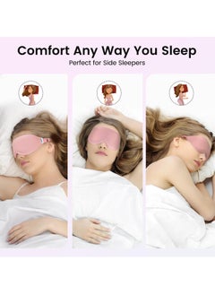 KHAJUL 3D Eye Sleep Eye Mask for Men and Women for Calm Sleep | 100% Blackout Nose Bridge Design | Soft and Comfortable Eyeshadow Cover for Travel, Yoga, Napping - Pink  - Image 4