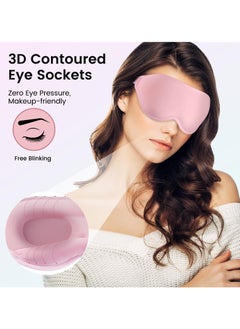 KHAJUL 3D Eye Sleep Eye Mask for Men and Women for Calm Sleep | 100% Blackout Nose Bridge Design | Soft and Comfortable Eyeshadow Cover for Travel, Yoga, Napping - Pink  - Image 2