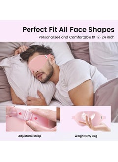 KHAJUL 3D Eye Sleep Eye Mask for Men and Women for Calm Sleep | 100% Blackout Nose Bridge Design | Soft and Comfortable Eyeshadow Cover for Travel, Yoga, Napping - Pink  - Image 5