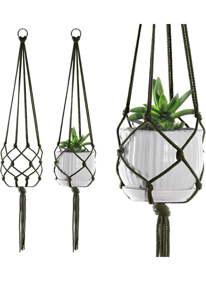 انتيكيانو مكرمية معلقة نباتات – ديكور يدوي من القطن – الطول ‎105‎ سم. - Image 1